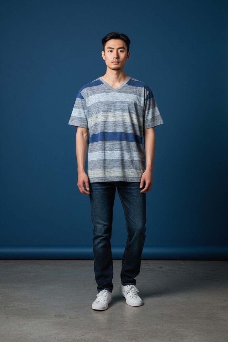 American Rag Men's Striped V-Neck Short Sleeve T-Shirt
